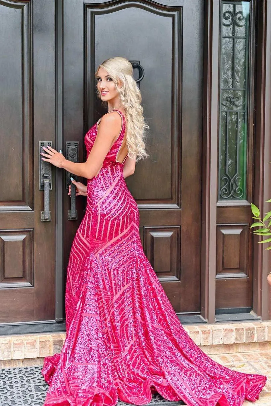 Mermaid Royal Blue V-Neck Long Prom Dress Party Dress TP1147